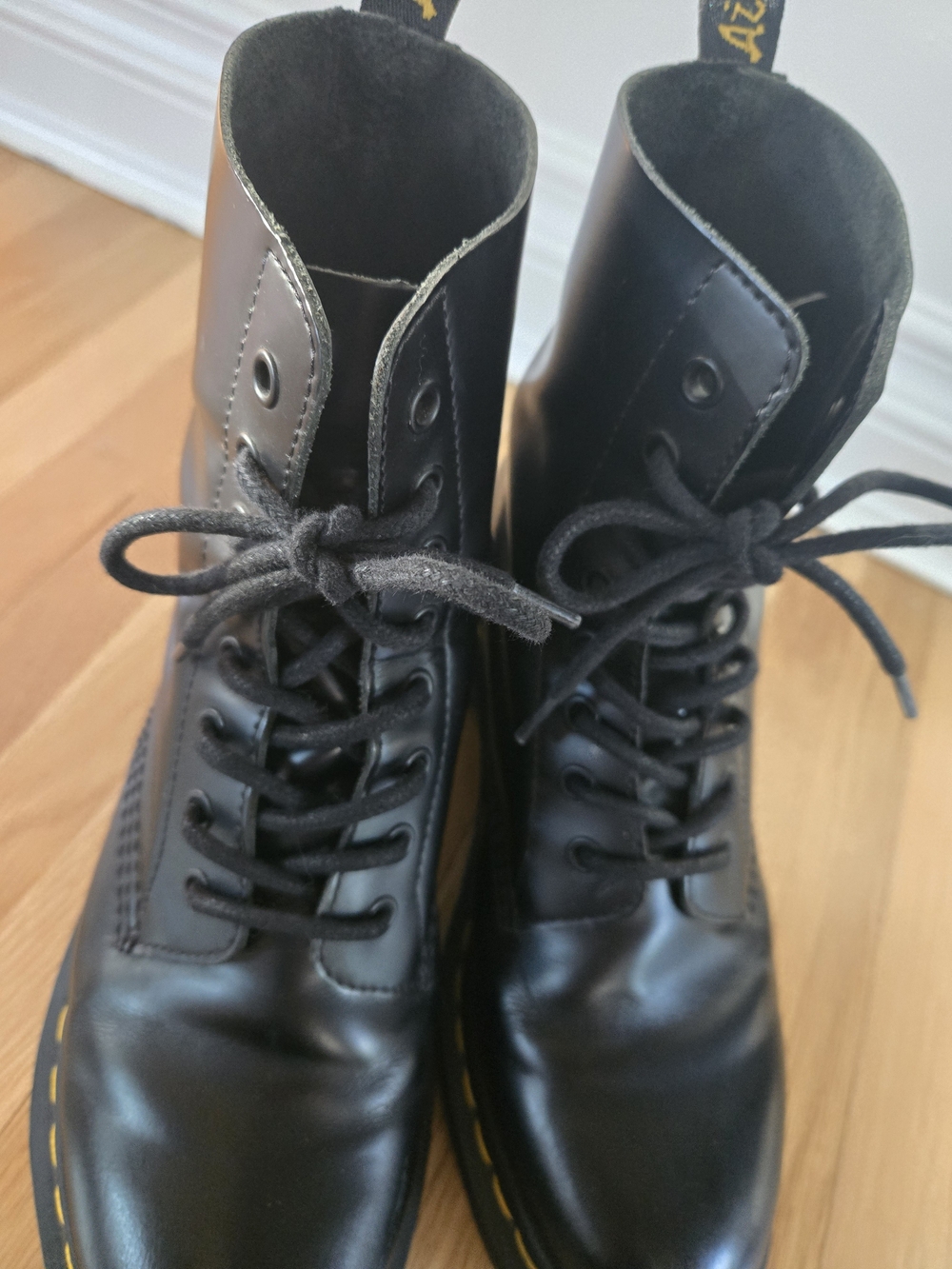 Dr. Martens Black Leather Almond Toe Heeled Boots | Women's 9 - Picture 6 of 7